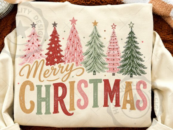 Preppy Merry Christmas Tree PNG Grafica Design di T-shirt Di RevolutionCraft