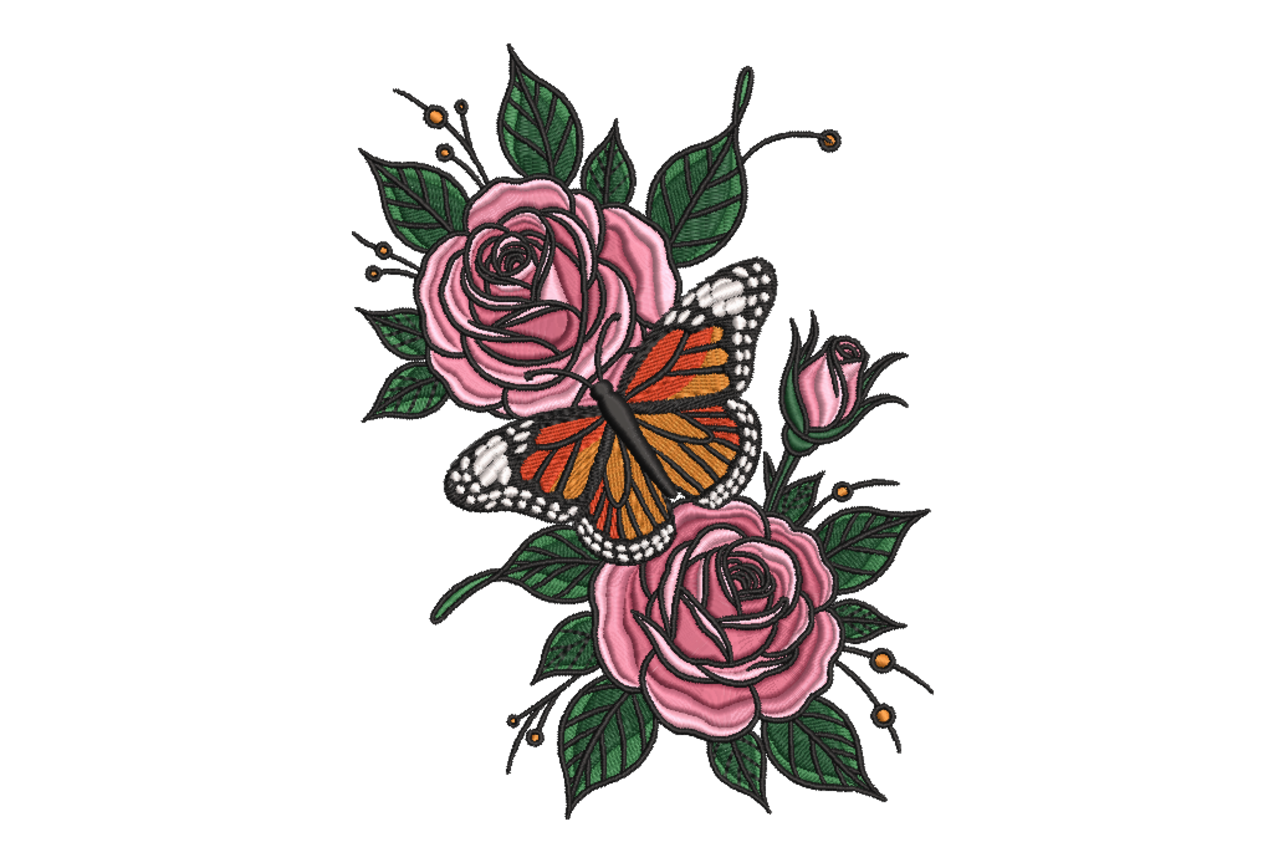 Rose Butterfly Floral