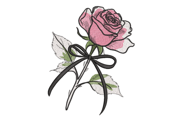 Rose with Ribbon Floral