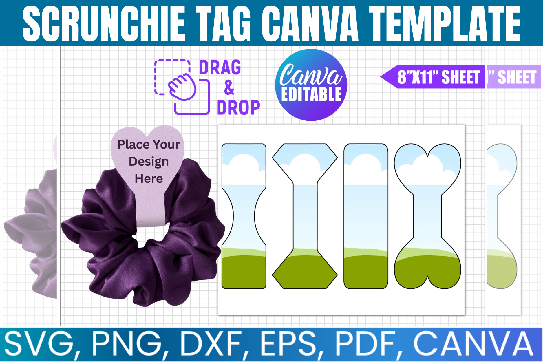 Scrunchie Tag Canva Template