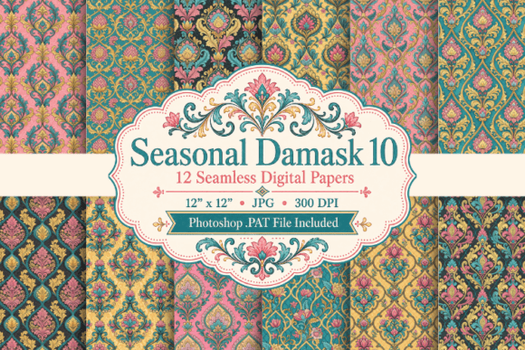 Seasonal Damask 10 Papers & Patterns
