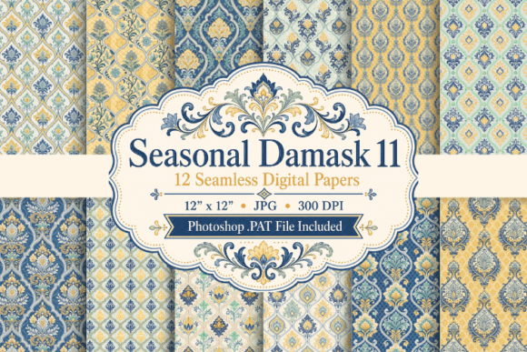 Seasonal Damask 11 Papers & Patterns