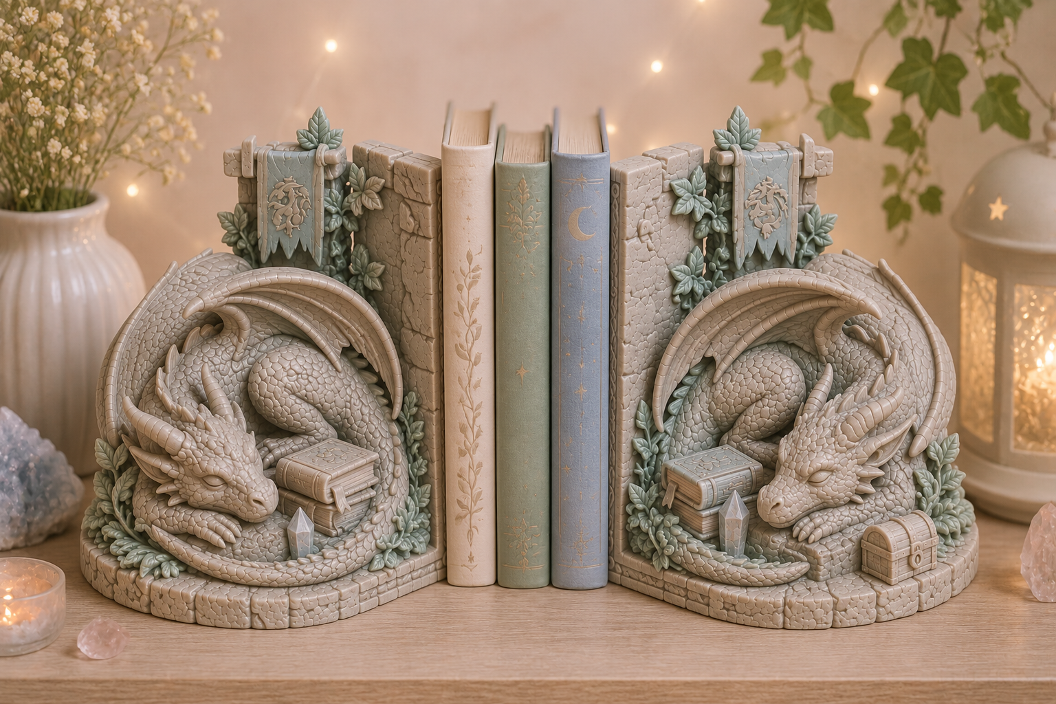 Sleeping Dragon Bookends STL | Detailed 3D Printable Fantasy Library Decor - Image 3