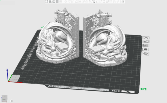 Sleeping Dragon Bookends STL | Detailed 3D Printable Fantasy Library Decor - Image 2