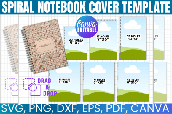Spiral Notebook Cover Template Bundle