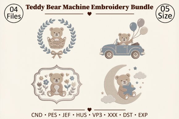 Teddy Bear Embroidery Bundle