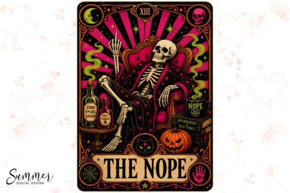 The Nope Skeleton Tarot Neon Halloween