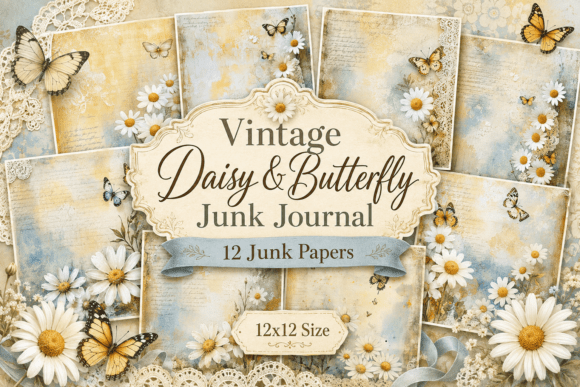 Vintage Daisy & Butterfly Junk Journal