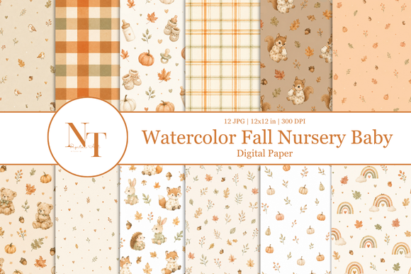 Watercolor Fall Nursery Baby