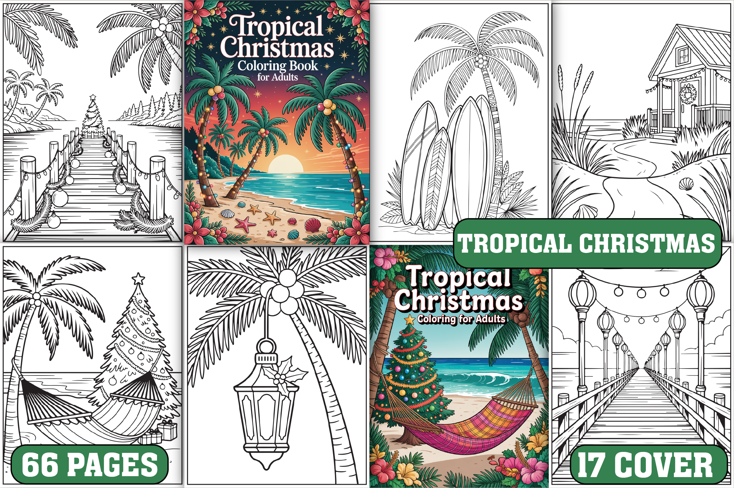 66 Tropical Christmas Coloring Pages