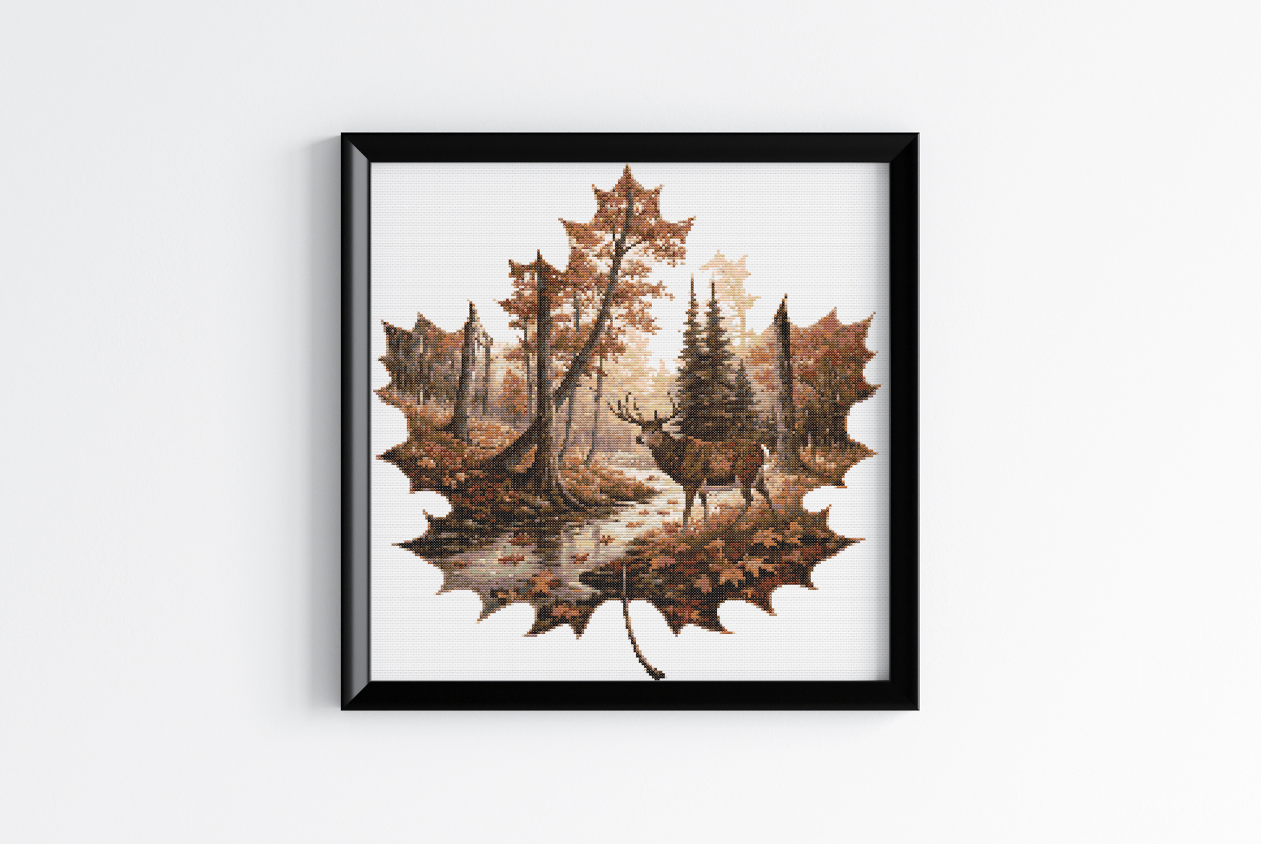 Autumn Forest Deer Cross Stitch Pattern