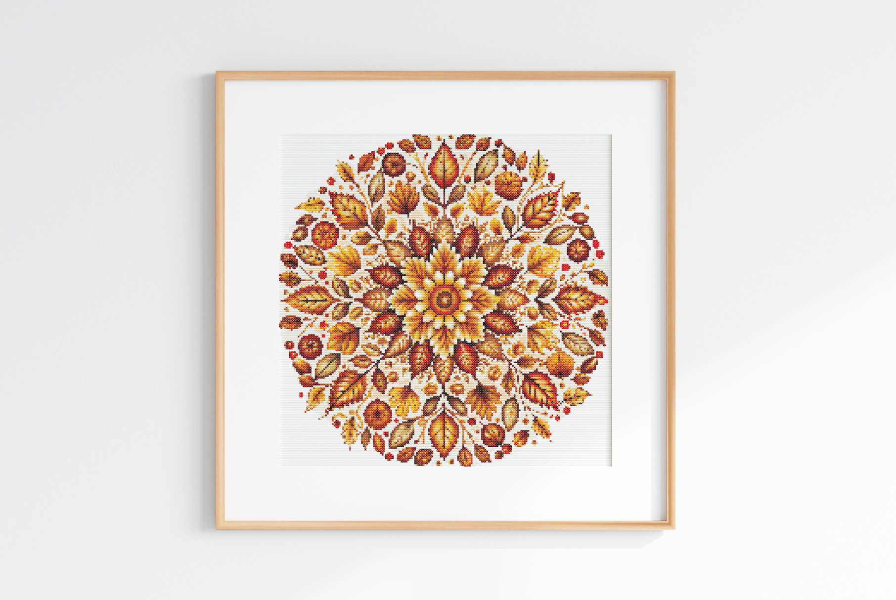 Autumn Mandala Cross Stitch Pattern