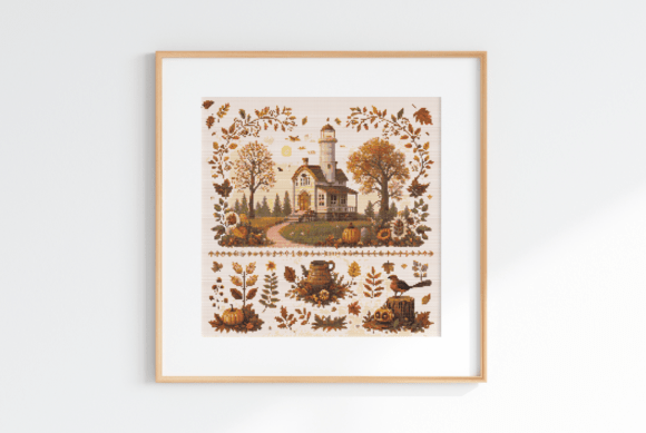 Autumn Sampler Counted Cross Stitch PDF