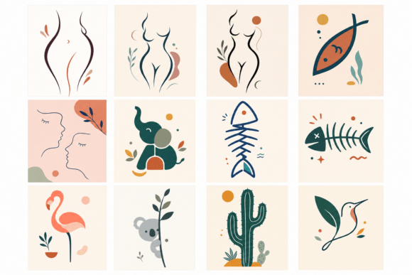 Boho Line Art Wall Art Poster Set