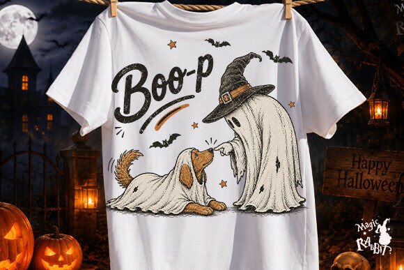 Boo Ghost Dog Halloween PNG | 300 DPI Sublimation Design Download - Image 4