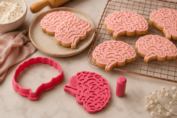 Brain Cookie Cutter STL File - 3D Printable Anatomy Treat Mold - Image 1