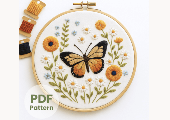Butterfly Hand Embroidery PDF Pattern