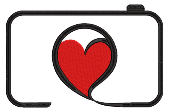 Camera with Heart Embroidery Design