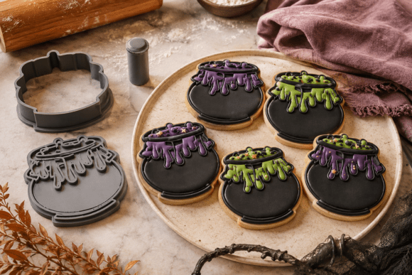 Cauldron Cookie Cutter STL Files - 3D Print Halloween Treats - Image 1