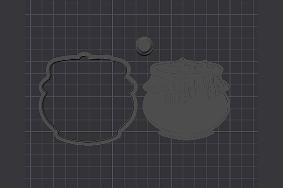 Cauldron Cookie Cutter STL Files - 3D Print Halloween Treats - Image 2
