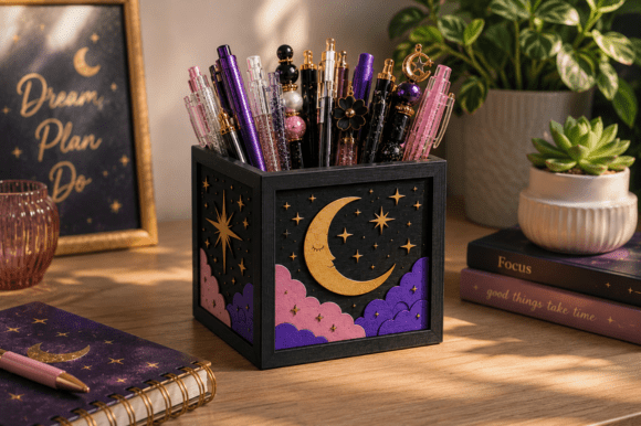 Celestial Pen Holder STL | Ready-to-Print 3D Model Files - Image 2