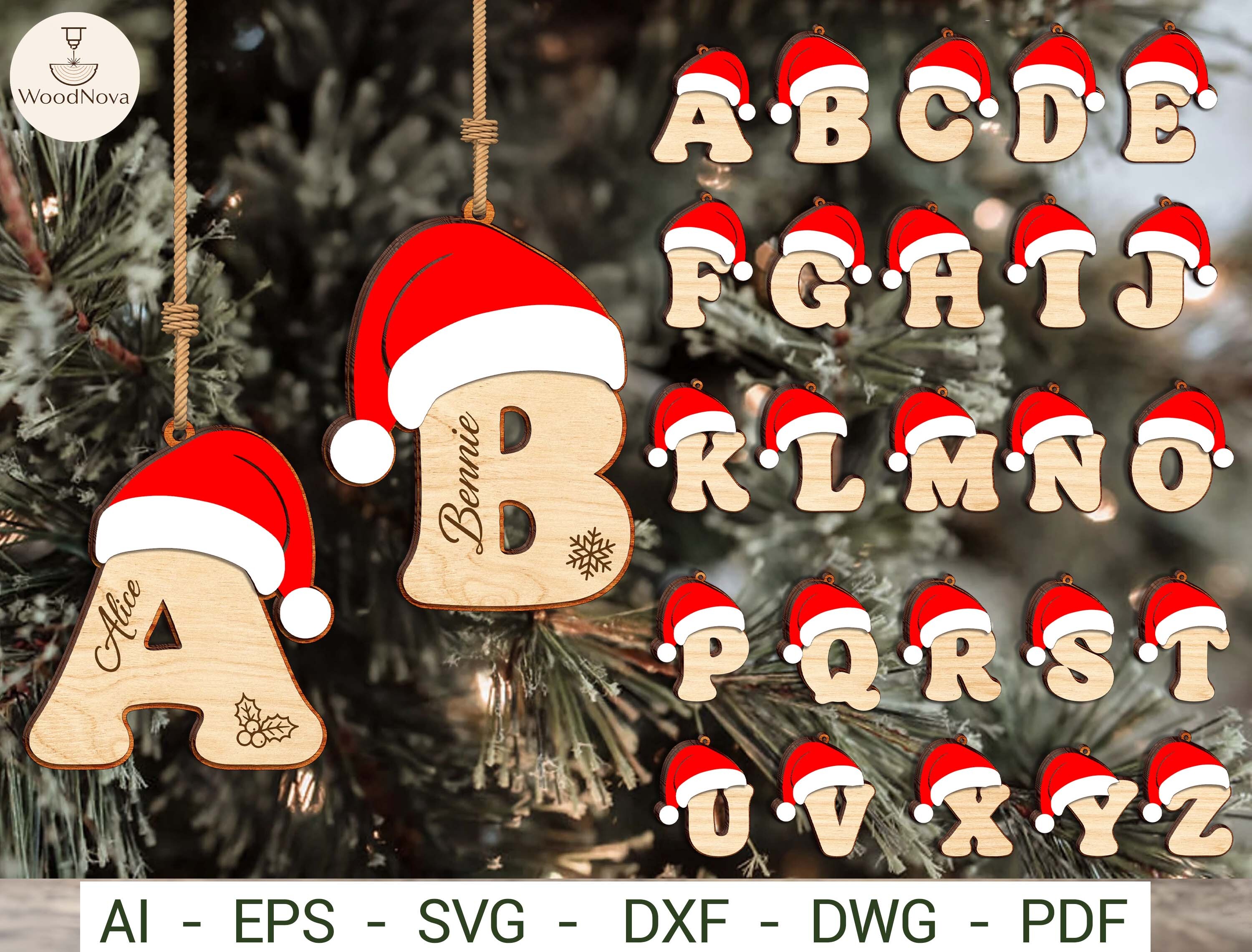 Christmas Alphabet Ornament SVG