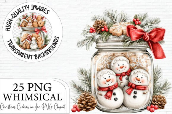 Christmas Cookies in Jar Clipart PNG