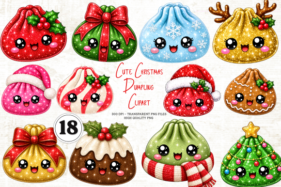 Cute Christmas Dumpling Clipart