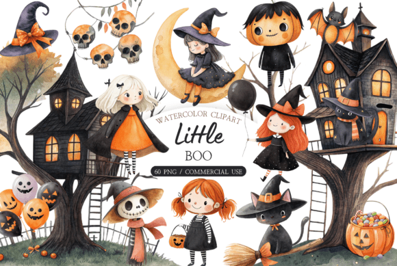 Cute Halloween clipart PNG