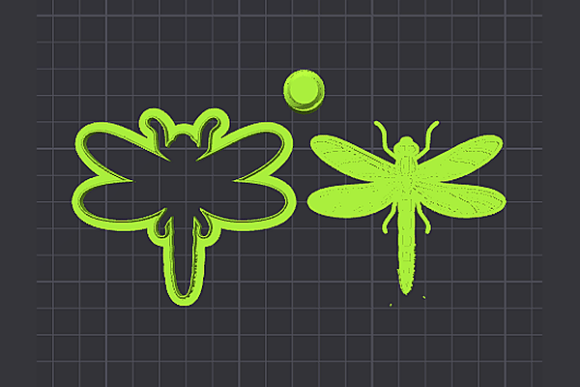 Dragonfly Cookie Cutter STL Files - 3D Printable Stamp Set - Image 2