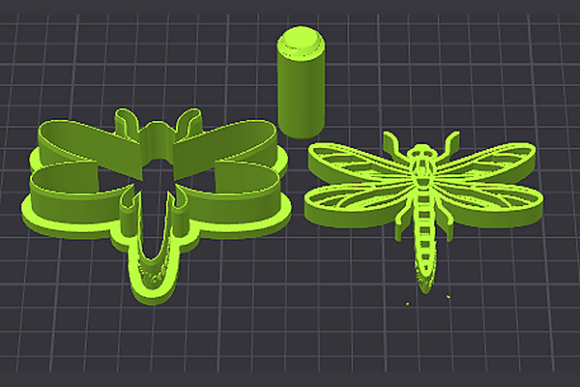 Dragonfly Cookie Cutter STL Files - 3D Printable Stamp Set - Image 3