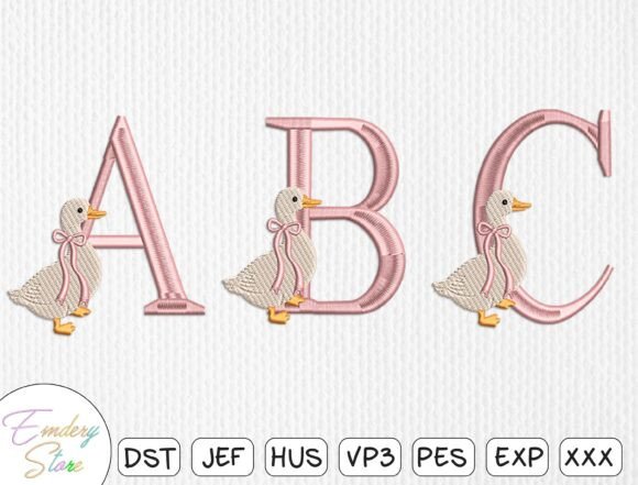 Duck Alphabet Embroidery Set