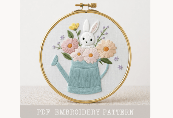 Easter Bunny Hand Embroidery PDF Pattern