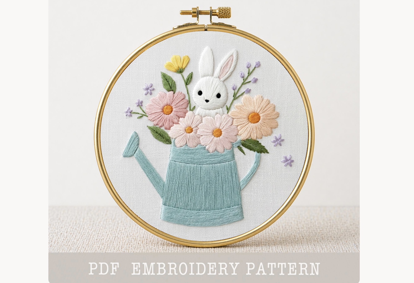 Easter Bunny Hand Embroidery PDF Pattern