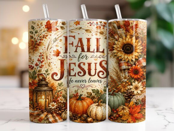 Fall for Jesus Tumbler Wrap Sublimation
