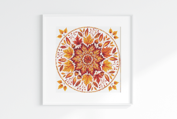 Fall Mandala Cross Stitch Pattern