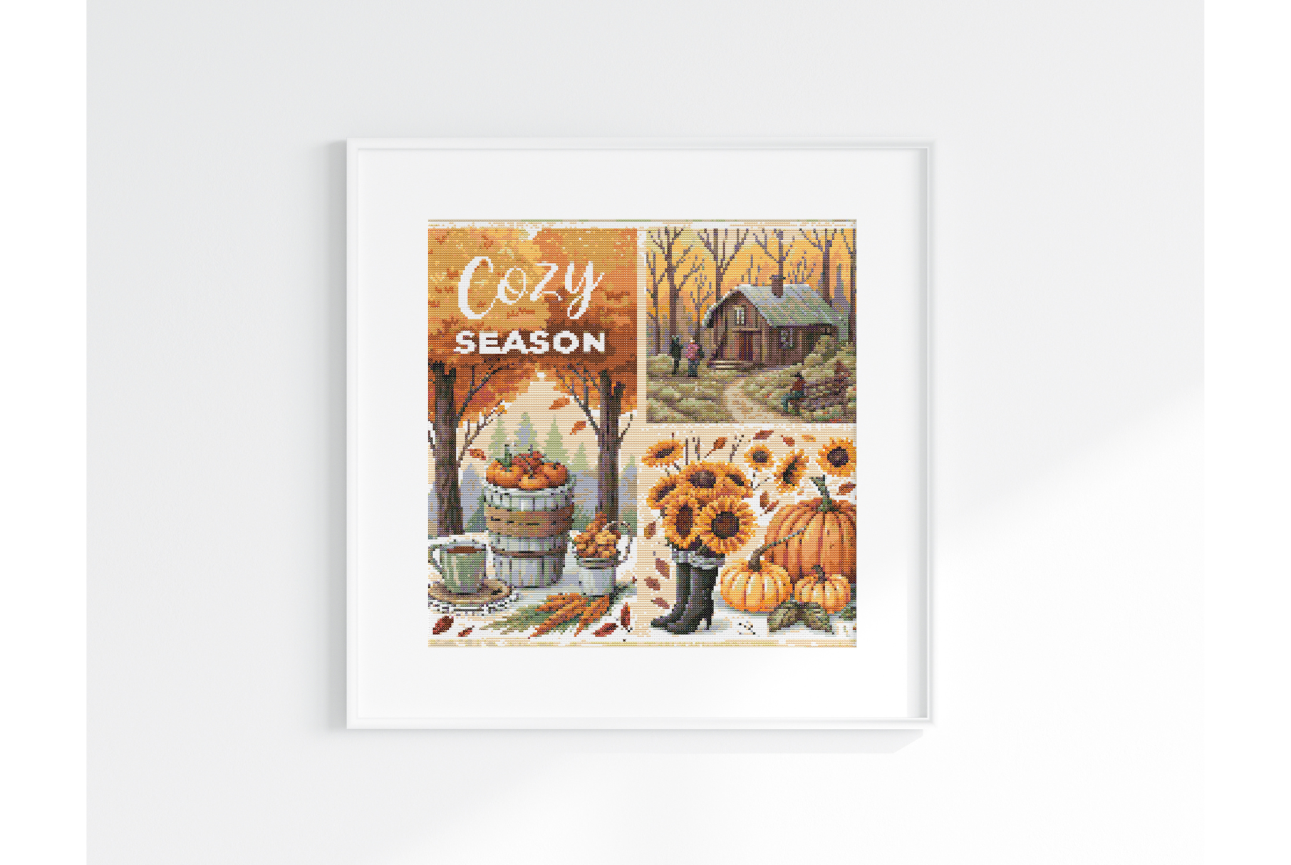 Floral Beehive Cross Stitch Pattern