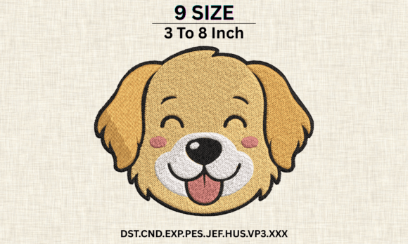 Golden Retriever Dog Embroidery DST PES