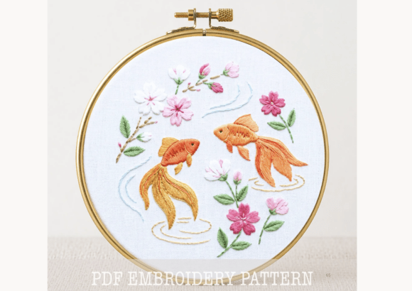 Goldfish Hand Embroidery PDF Pattern