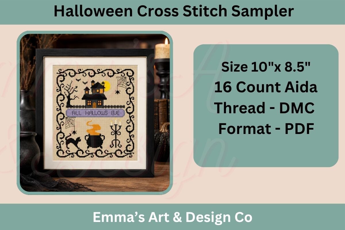 Halloween Cross Stitch Sampler Pattern