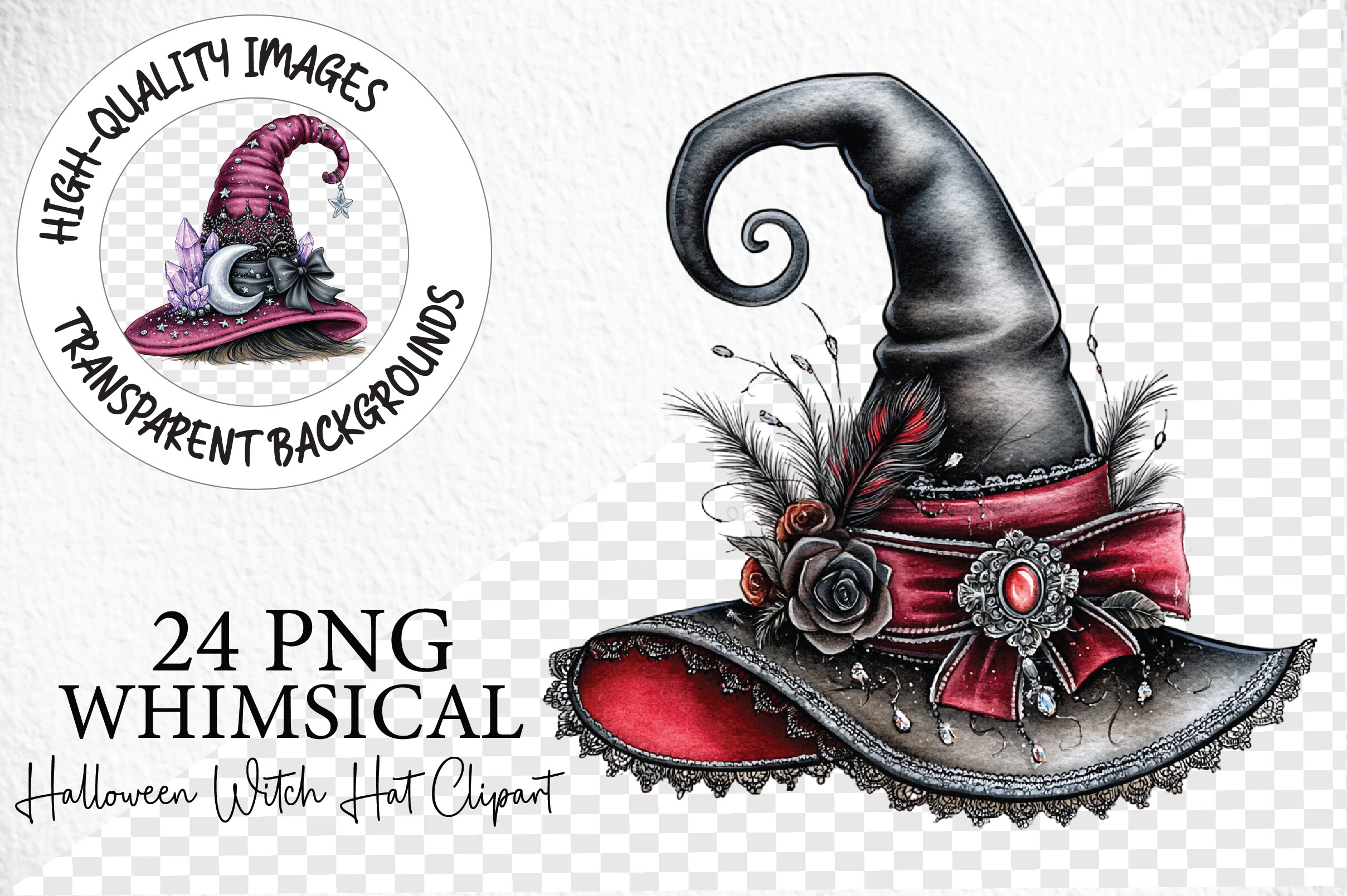 Halloween Witch Hat Clipart Bundle