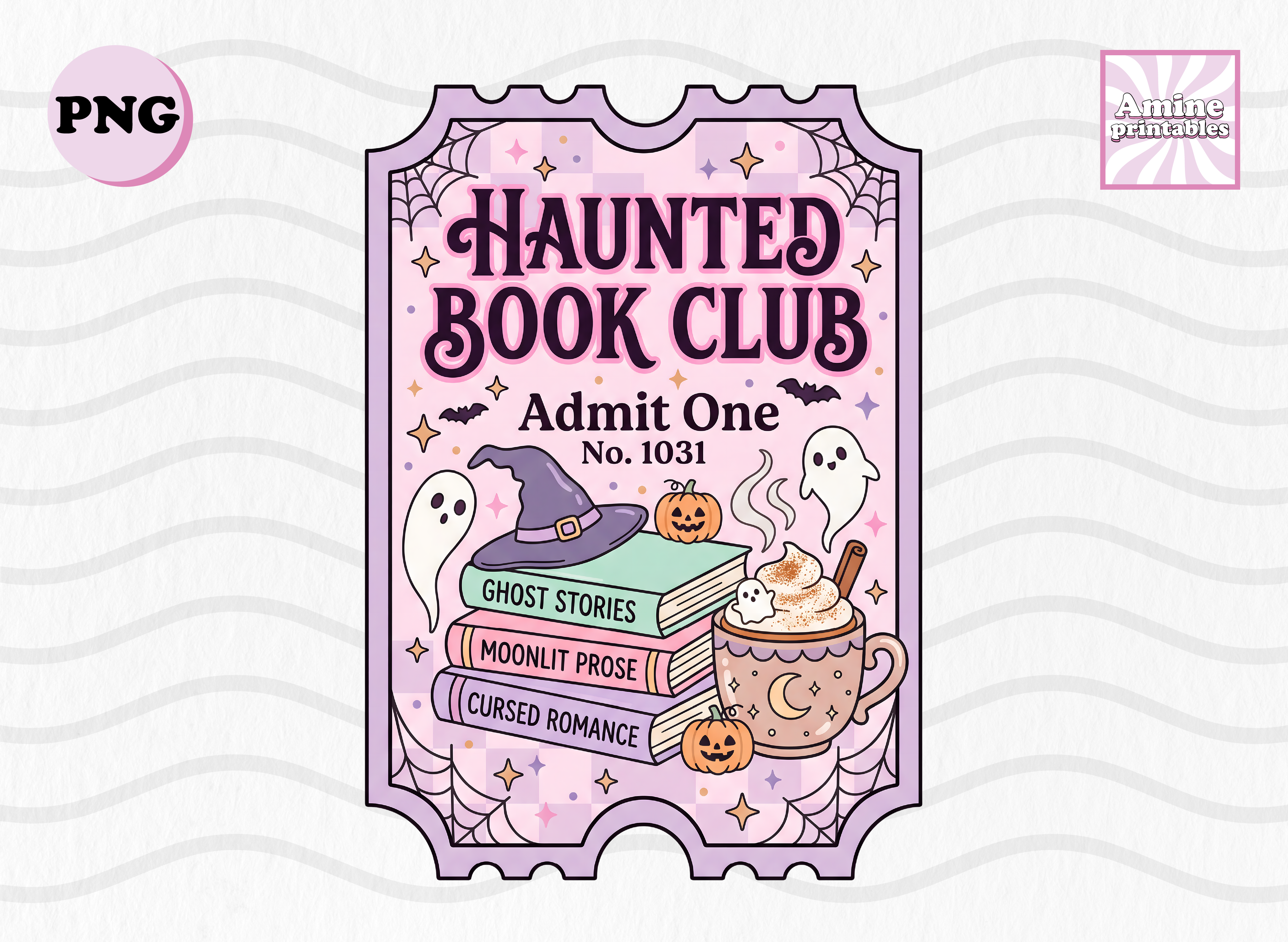 Haunted Book Club Spooky Ticket Sticker