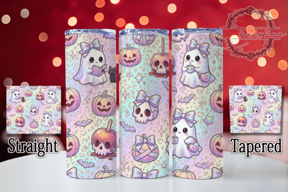 Holographic Kawaii Halloween Pattern Art