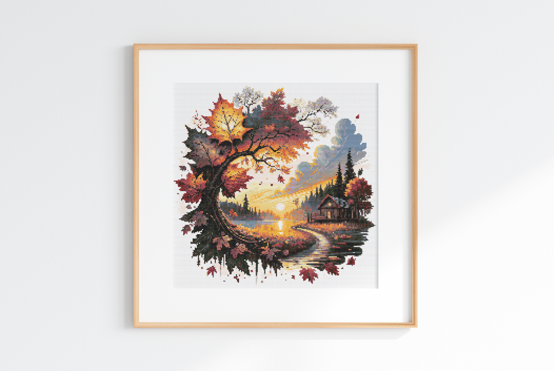 Lakeside Cabin Cross Stitch Pattern