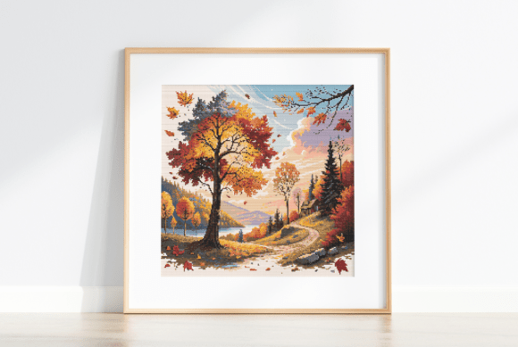 Lakeside Cabin Cross Stitch Pattern PDF