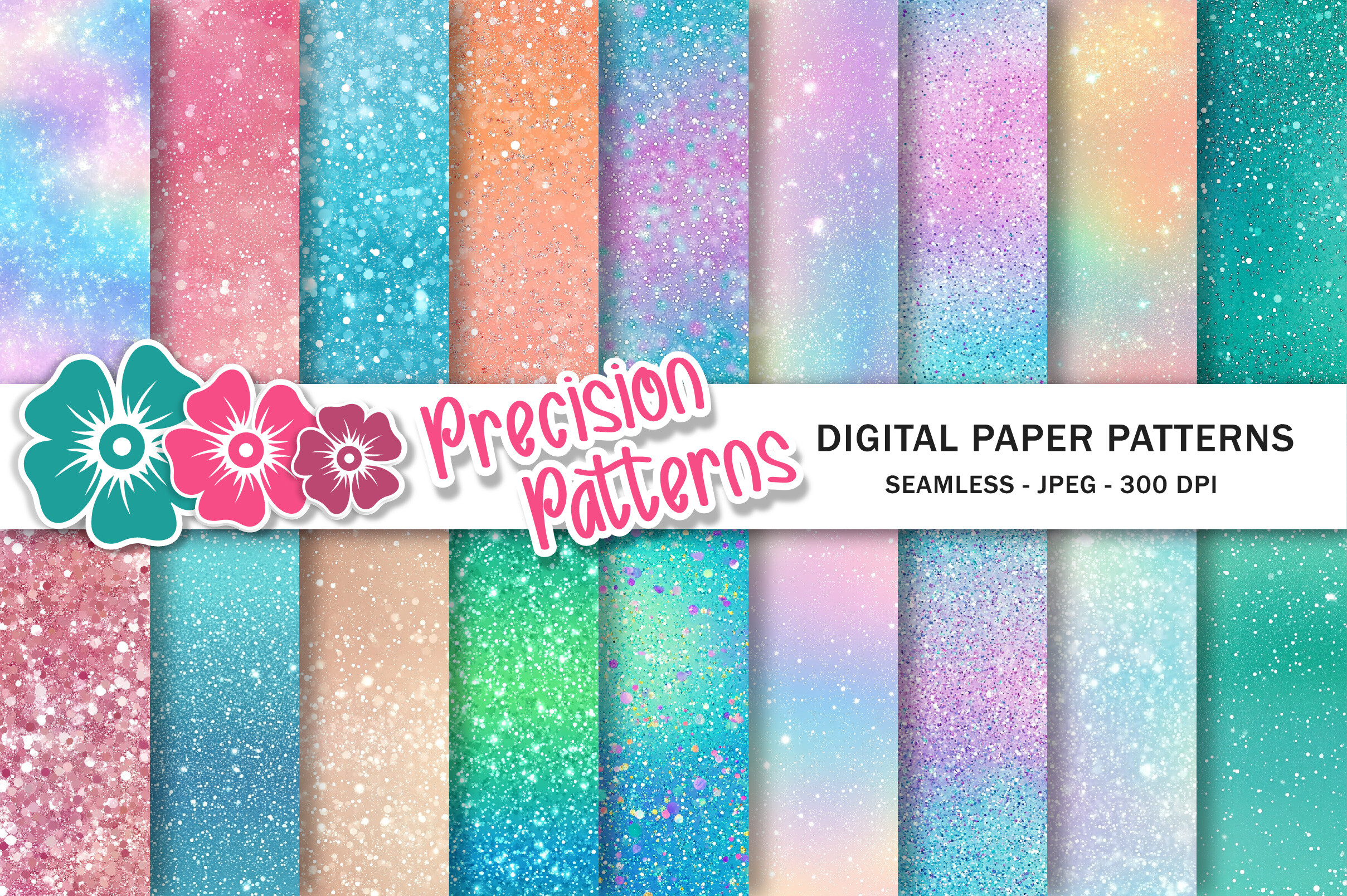 Magical Unicorn Mermaid Glitter Paper