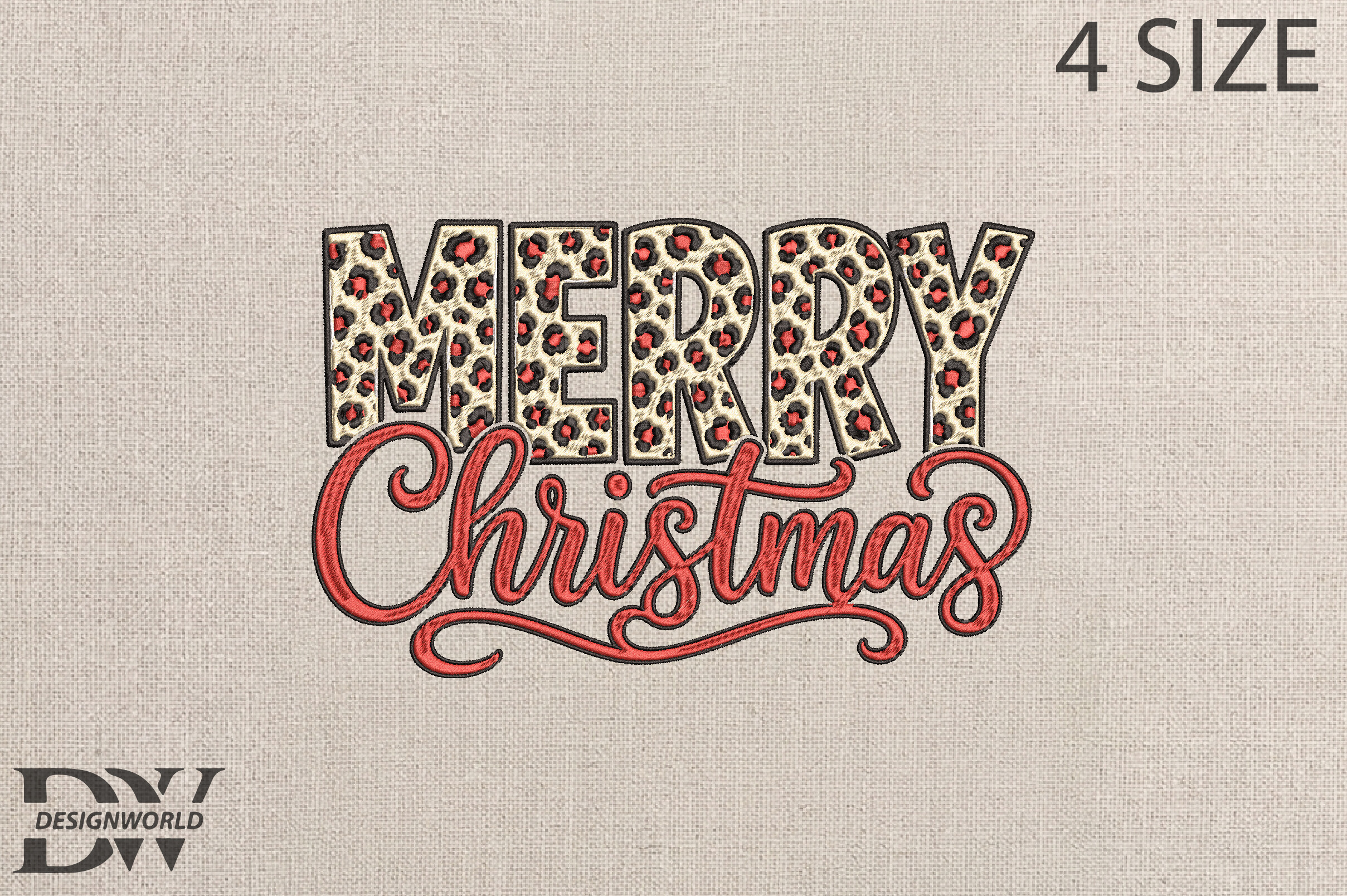 Merry Christmas Embroidery Design - photo 1