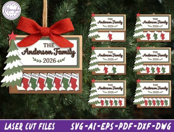 Personalized Christmas Ornament Svg Laser Cutting