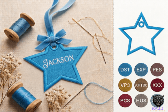 Personalized Star Ornament Embroidery