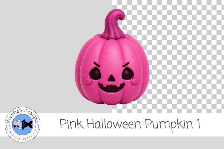 Pink Halloween Pumpkin PNG Clipart 1